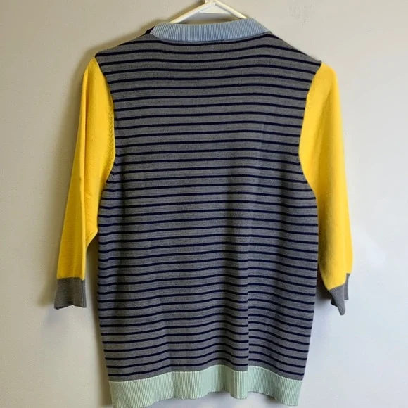 Modcloth Colorblock Sweater in Navy, Yellow, and Gray - Picture 6 of 6